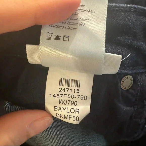 New Paige Manhattan Boot Cut High Rise Flare Jeans Dark Wash Denim Blue Sz 25 - Picture 11 of 16